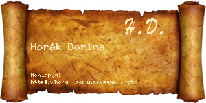Horák Dorina névjegykártya